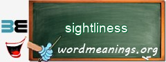 WordMeaning blackboard for sightliness